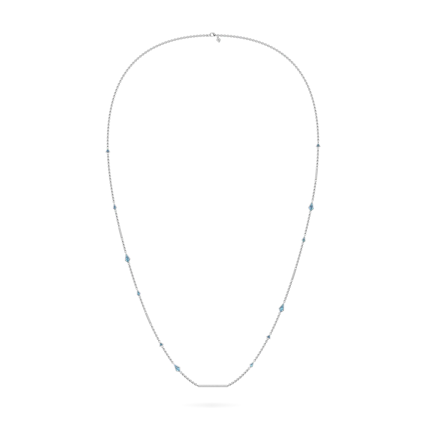 Aquamarine Diamond Chain by Blacklock Jewellery, Neo collection — straight on view