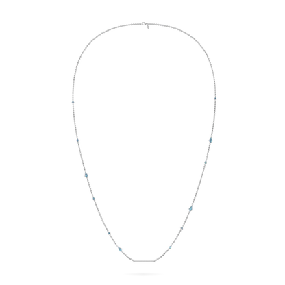 Aquamarine Diamond Chain by Blacklock Jewellery, Neo collection — straight on view