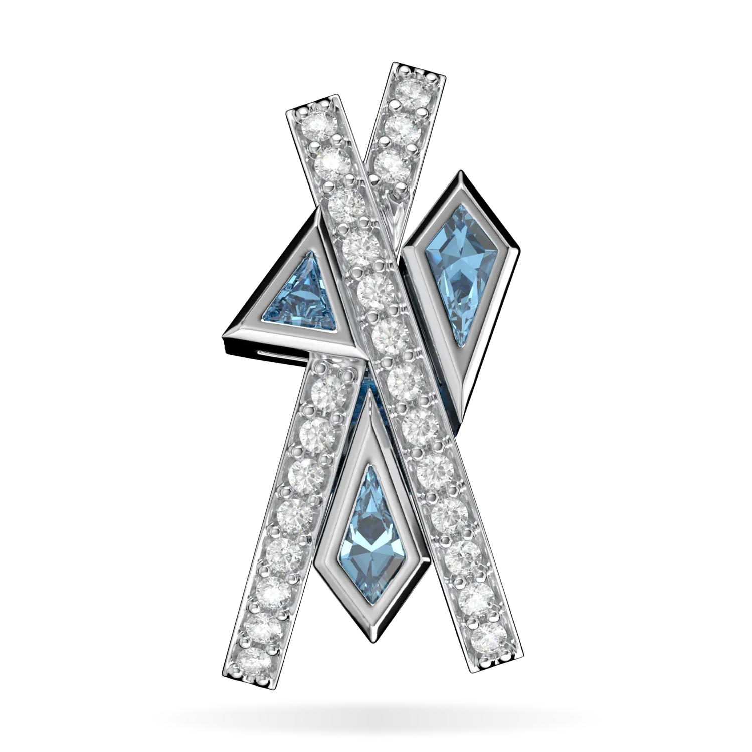 18ct White Gold Aquamarine Diamond earrings from Blacklock's Neo collection