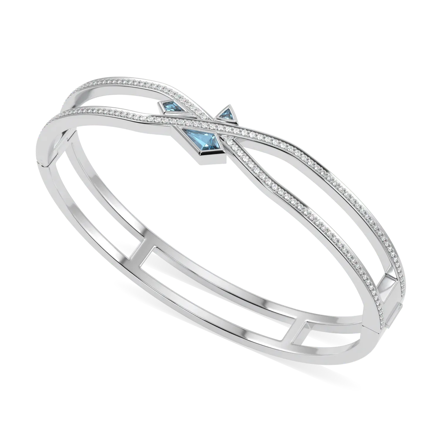Blacklock Neo collection Diamond bangle in 18ct White Gold
