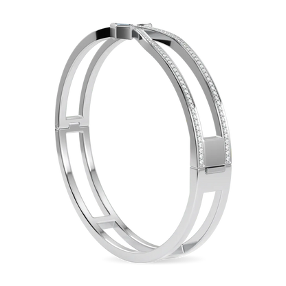 18ct White Gold Diamond bangle from Blacklock's Neo collection — side view