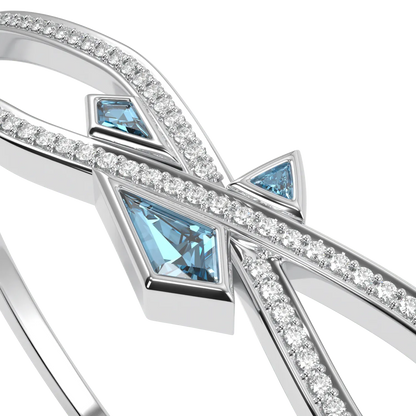 Neo collection Diamond bangle set in 18ct White Gold, Blacklock Jewellery — detail view