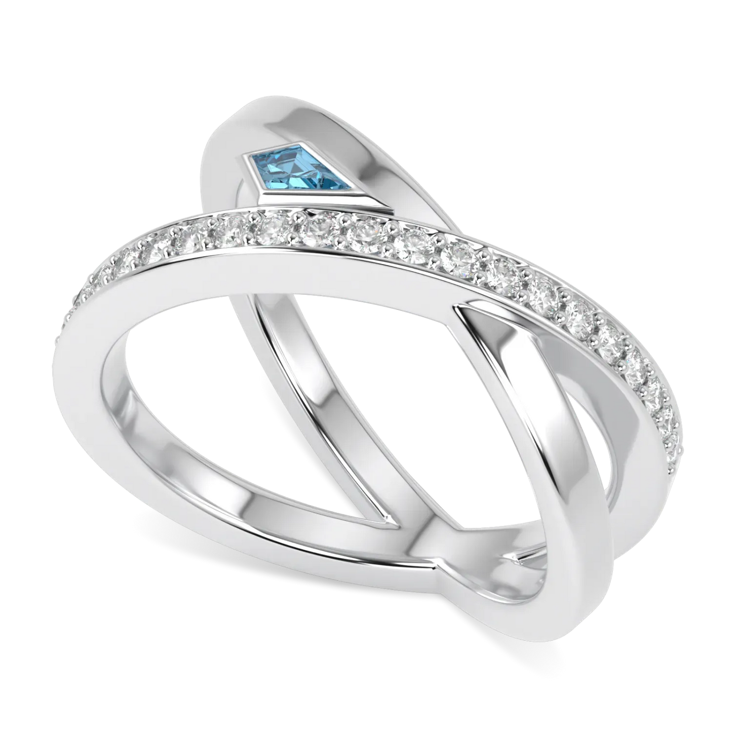 18ct White Gold Aquamarine Diamond ring from Blacklock's Neo collection