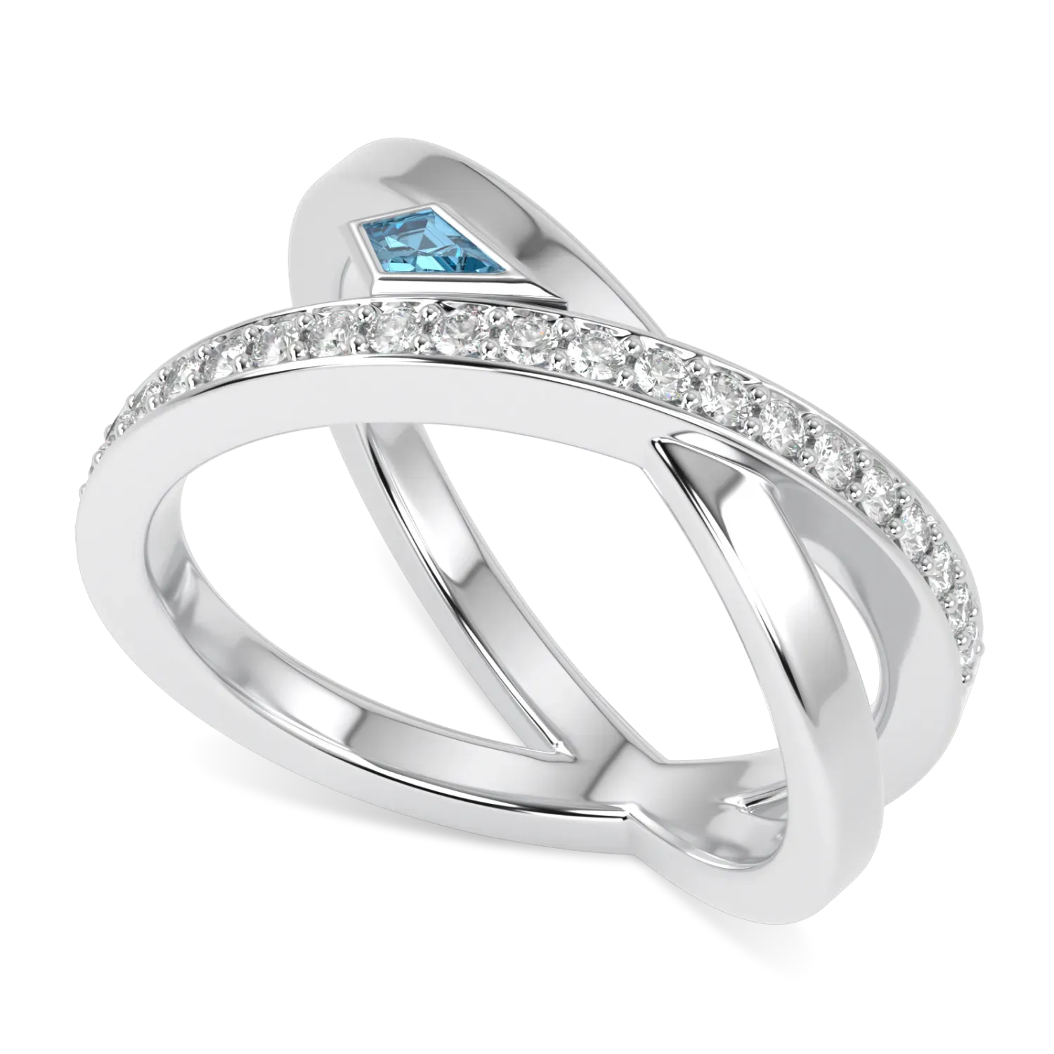 18ct White Gold Aquamarine Diamond ring from Blacklock's Neo collection