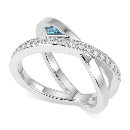18ct White Gold Aquamarine Diamond ring from Blacklock's Neo collection