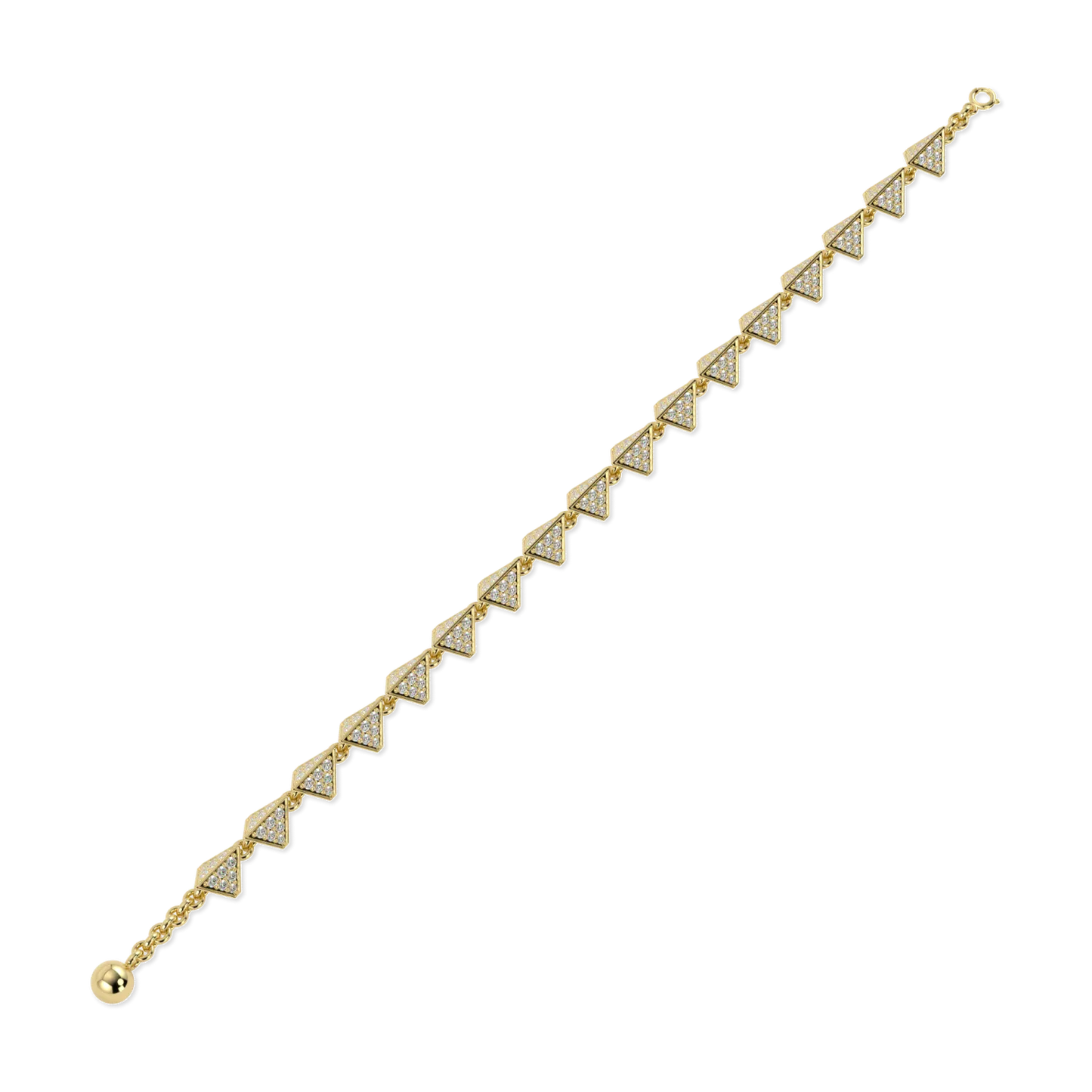 Handcrafted 18ct Yellow Gold bracelet with Diamond by Blacklock, Origami collection — side view