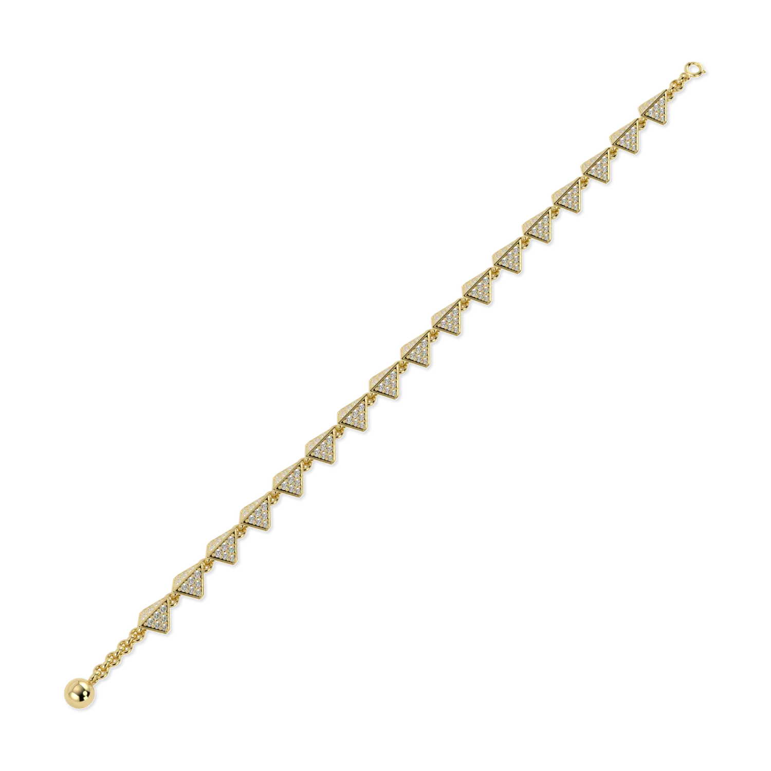Handcrafted 18ct Yellow Gold bracelet with Diamond by Blacklock, Origami collection — side view