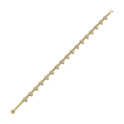Handcrafted 18ct Yellow Gold bracelet with Diamond by Blacklock, Origami collection — side view