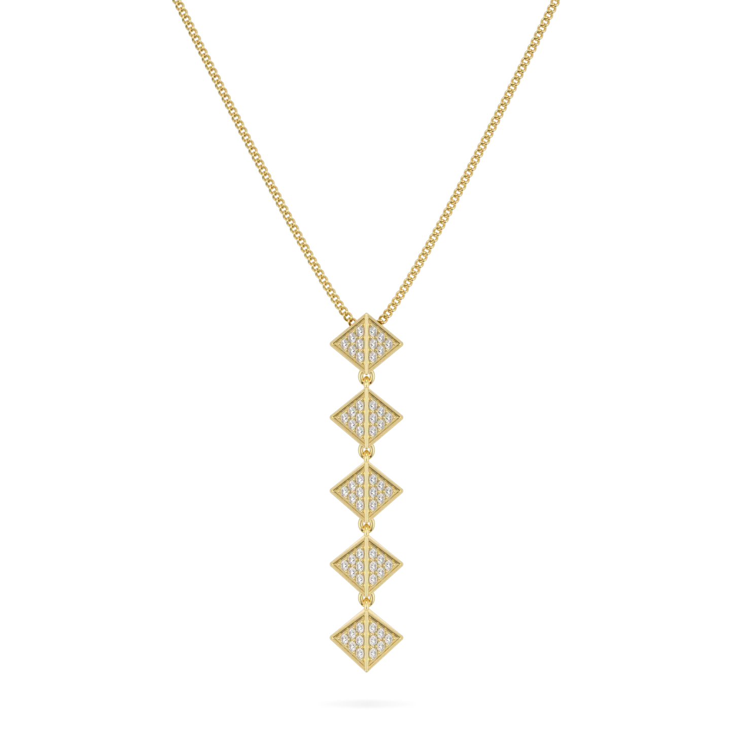 Origami collection pendant featuring Diamond set in 18ct Yellow Gold, Blacklock Jewellery — side view