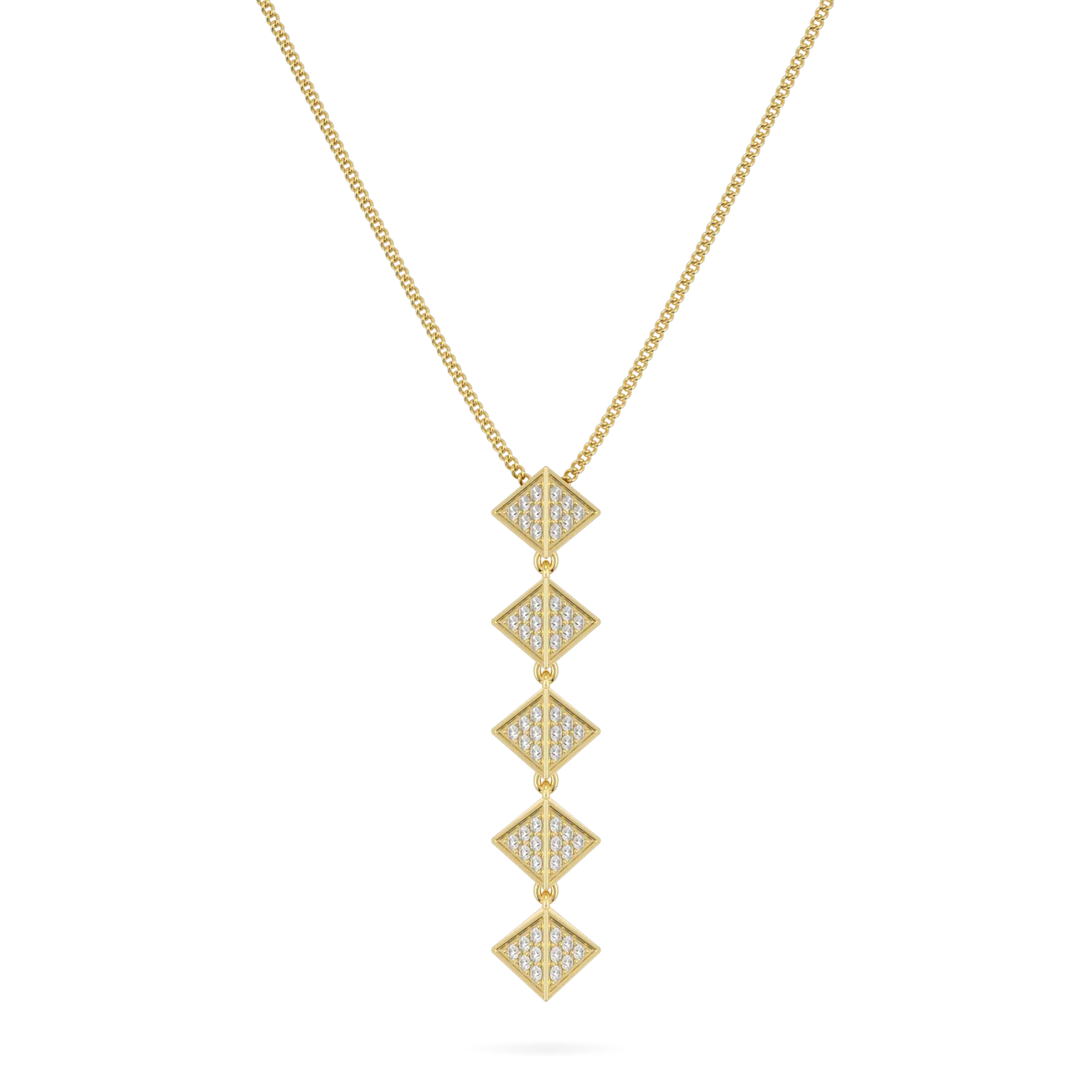 Origami collection pendant featuring Diamond set in 18ct Yellow Gold, Blacklock Jewellery — side view