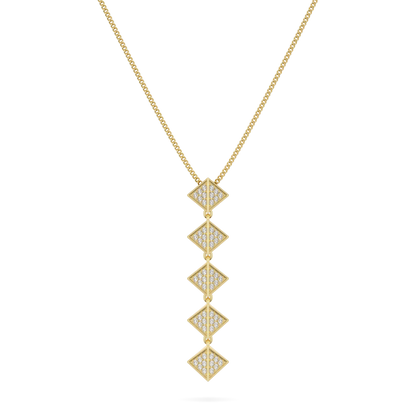 Origami collection pendant featuring Diamond set in 18ct Yellow Gold, Blacklock Jewellery — side view