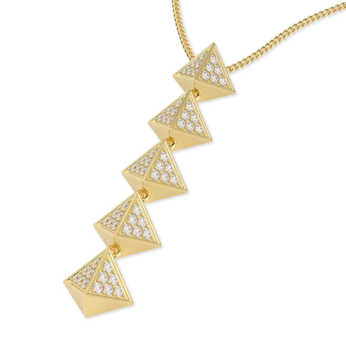 Handcrafted 18ct Yellow Gold pendant with Diamond by Blacklock, Origami collection — detail view