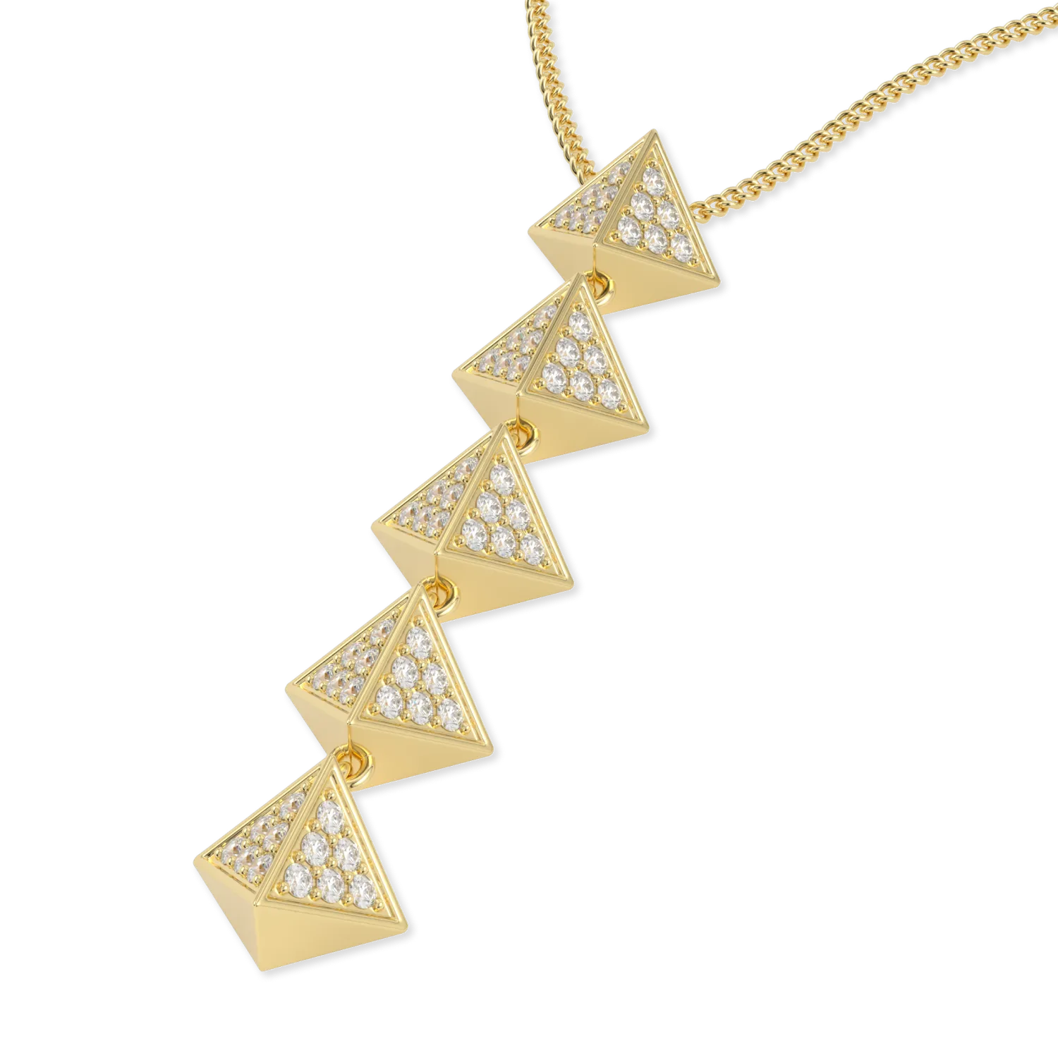 Handcrafted 18ct Yellow Gold pendant with Diamond by Blacklock, Origami collection — detail view