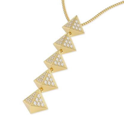 Handcrafted 18ct Yellow Gold pendant with Diamond by Blacklock, Origami collection — detail view