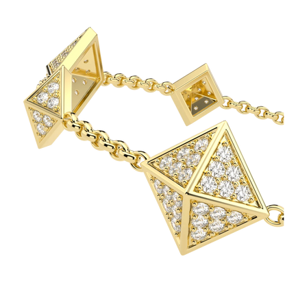 Blacklock Origami collection bracelet in 18ct Yellow Gold with Diamond — detail view