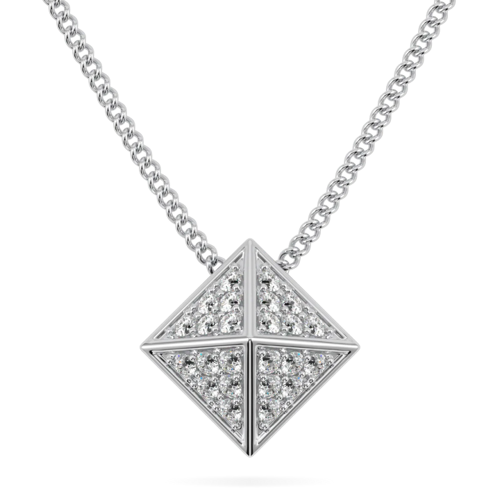 Origami White Gold Diamond Trefoil Pendant
