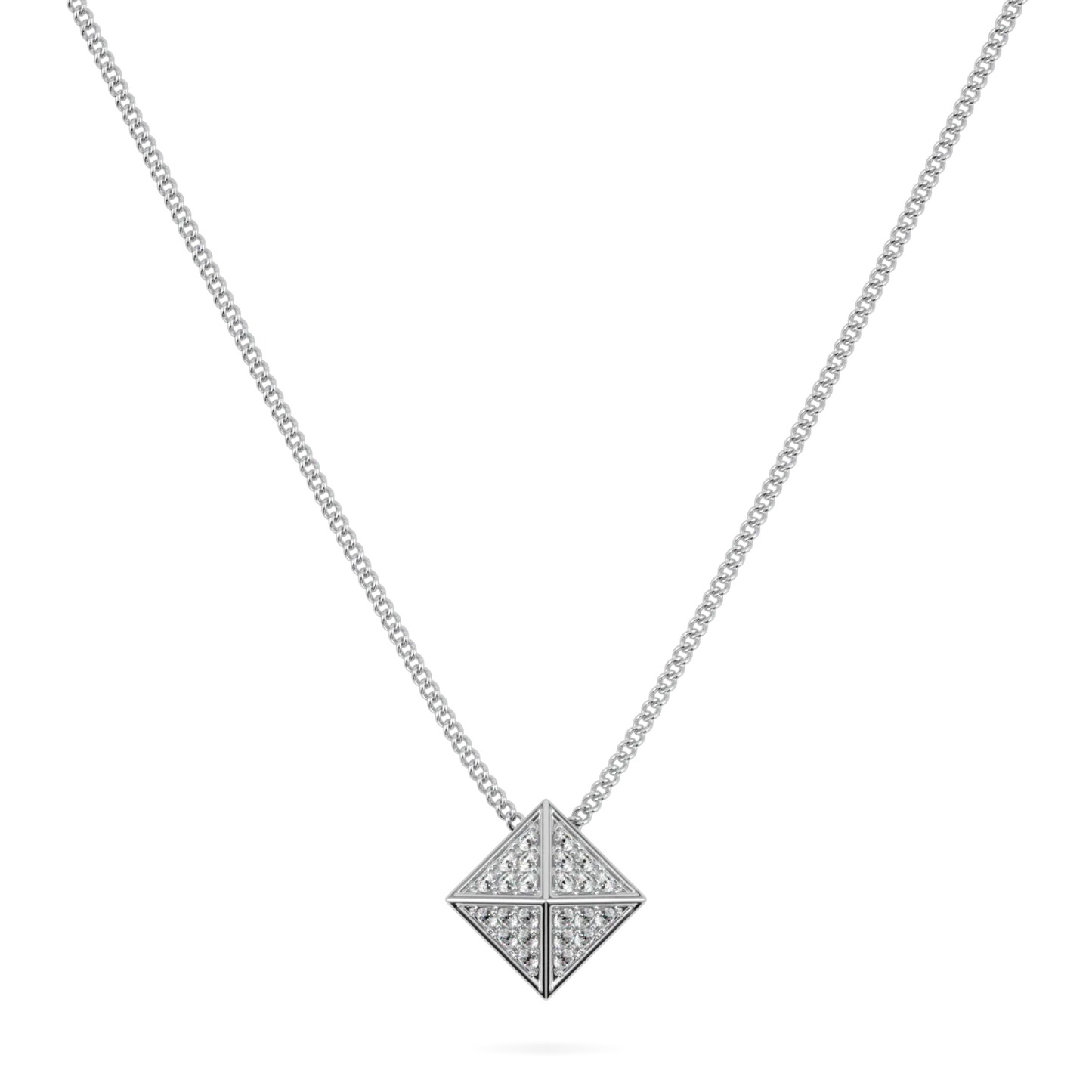 Blacklock Origami diamond pendant in 18ct White Gold — front on view