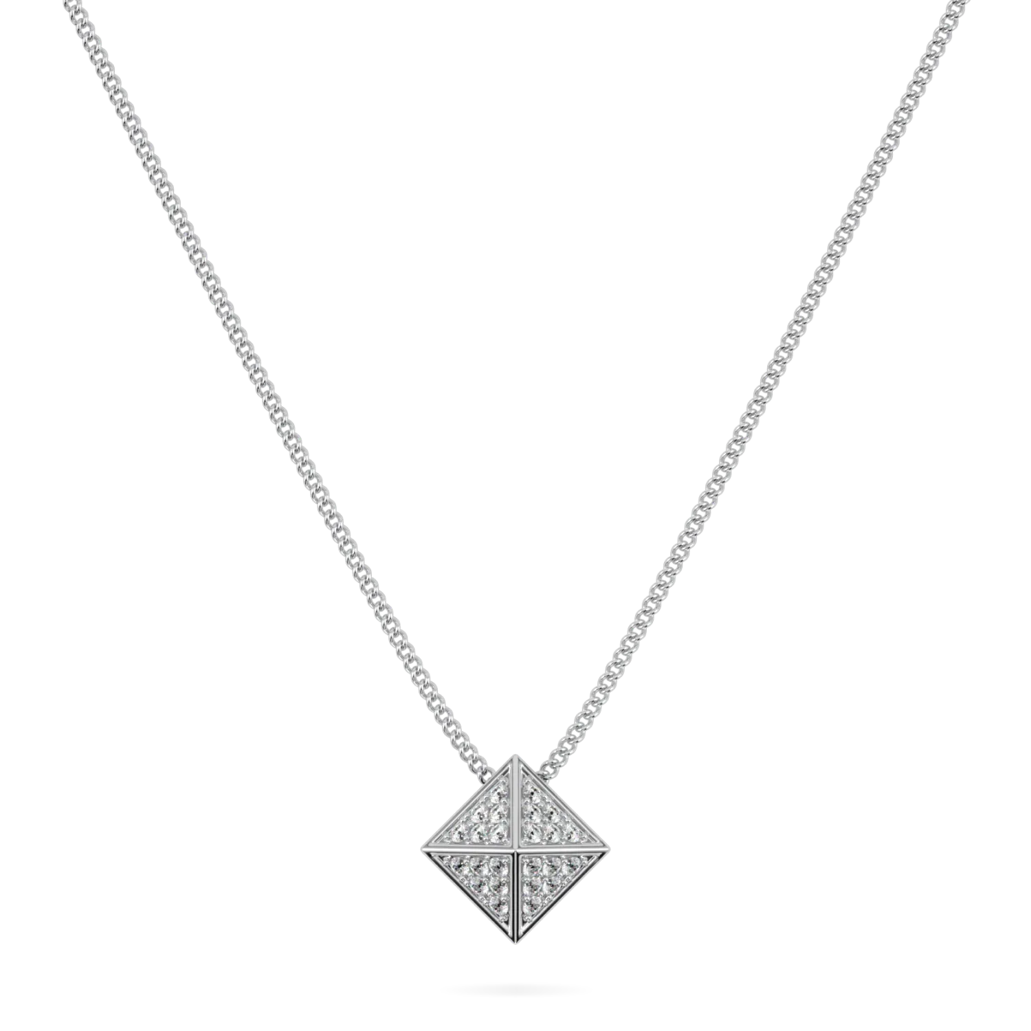Blacklock Origami diamond pendant in 18ct White Gold — front on view