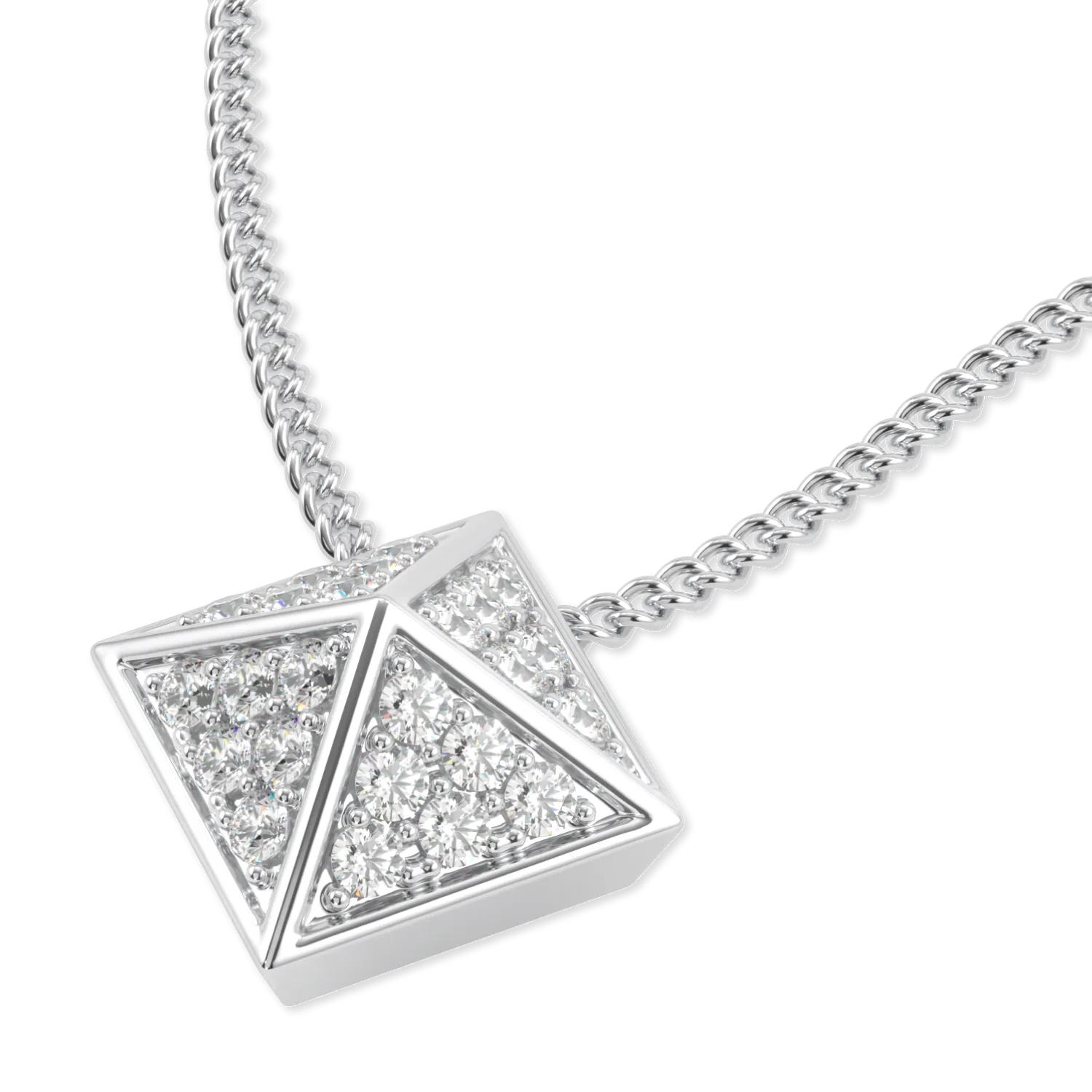 18ct White Gold Diamond pendant from Blacklock's Origami collection — detail view