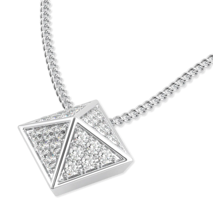 18ct White Gold Diamond pendant from Blacklock's Origami collection — detail view