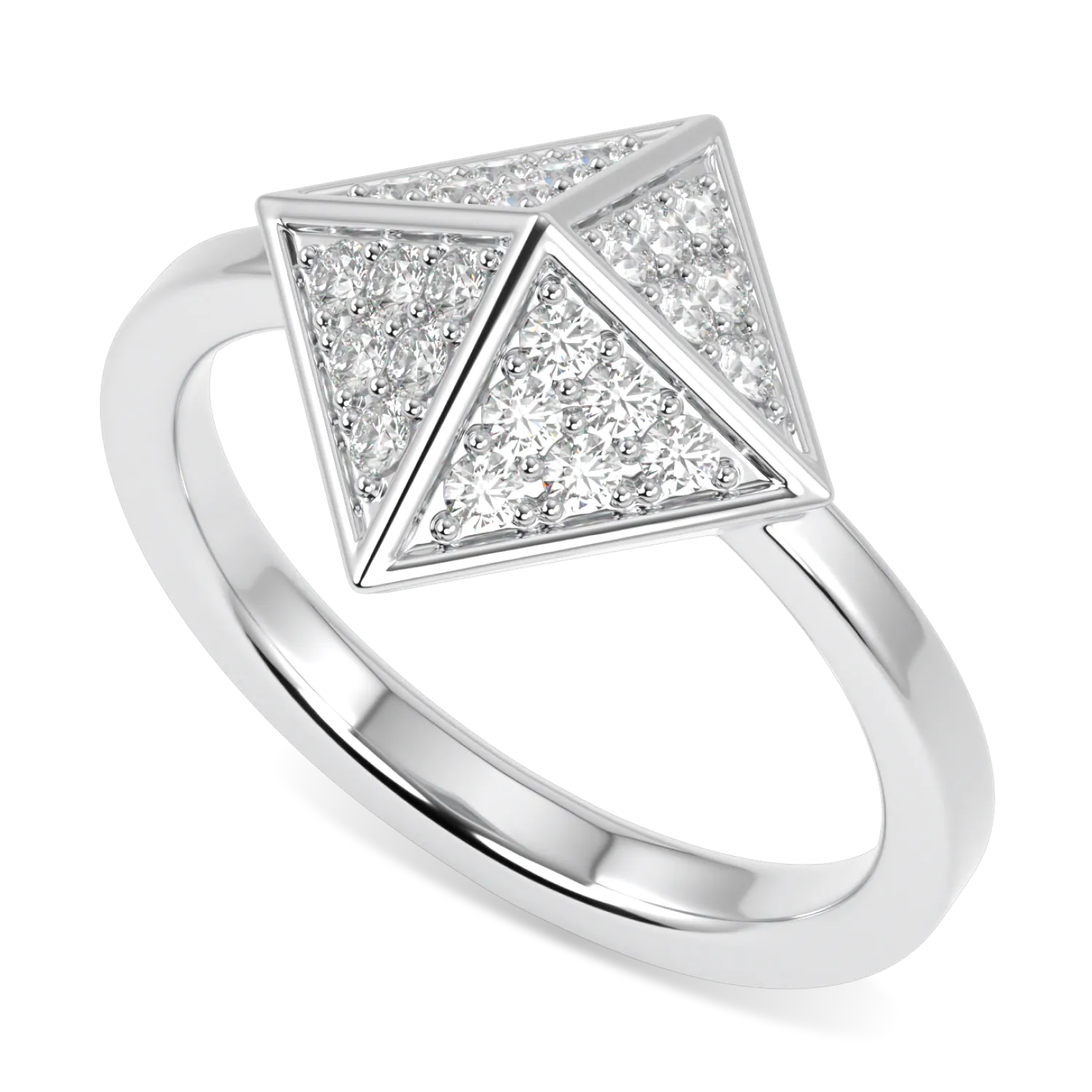 Handcrafted 18ct White Gold ring with Diamonds by Blacklock, Origami collection