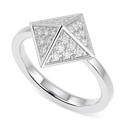 Handcrafted 18ct White Gold ring with Diamonds by Blacklock, Origami collection