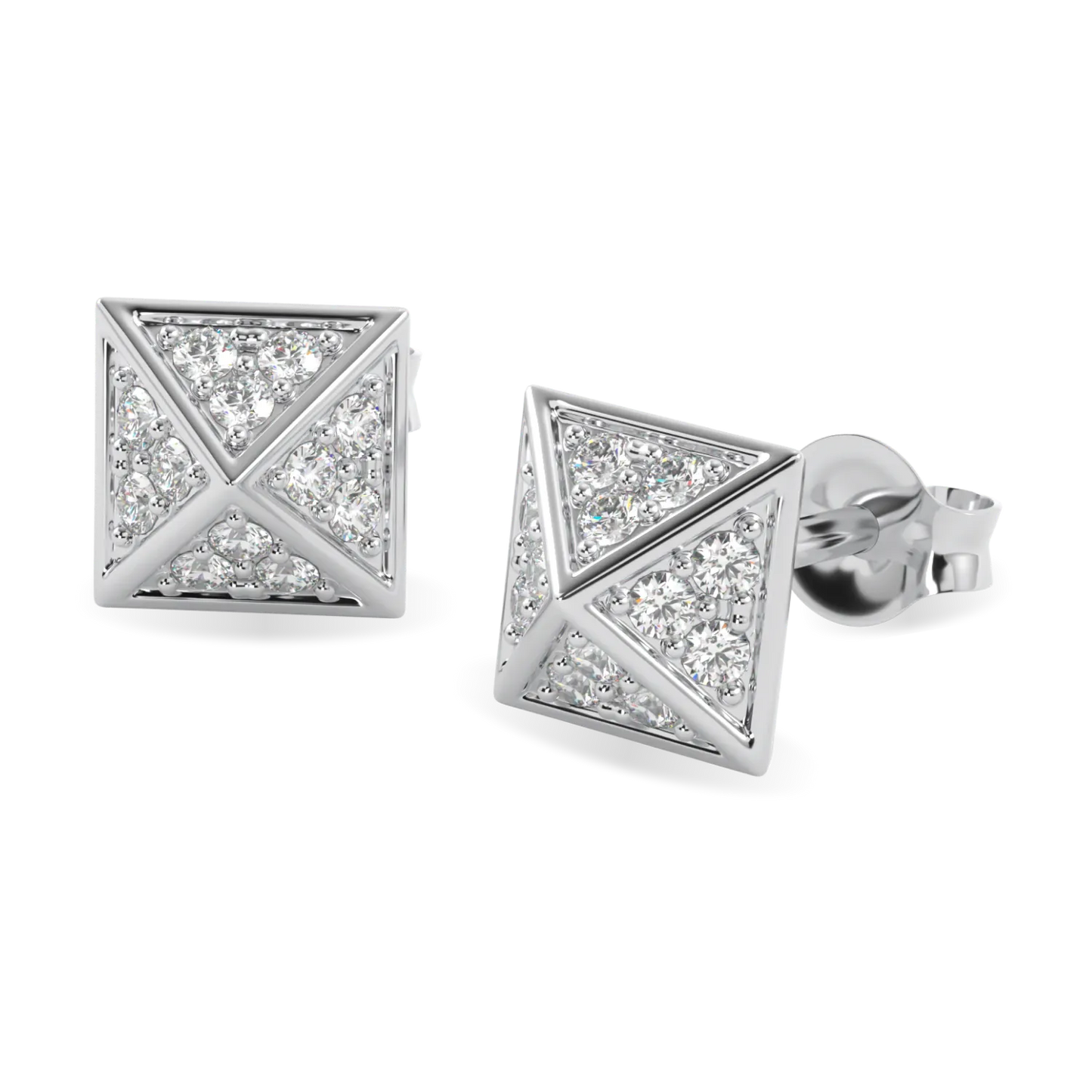 Blacklock Origami collection diamond stud earrings in 18ct White Gold