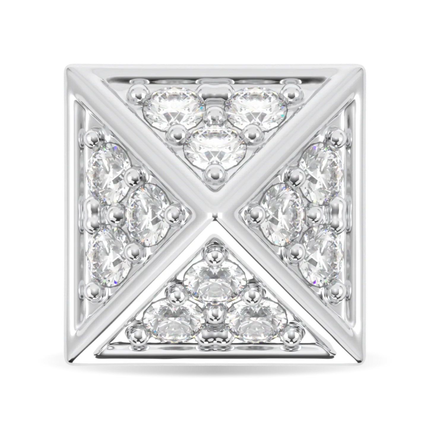 18ct White Gold Diamond stud earrings from Blacklock's Origami collection — straight on view