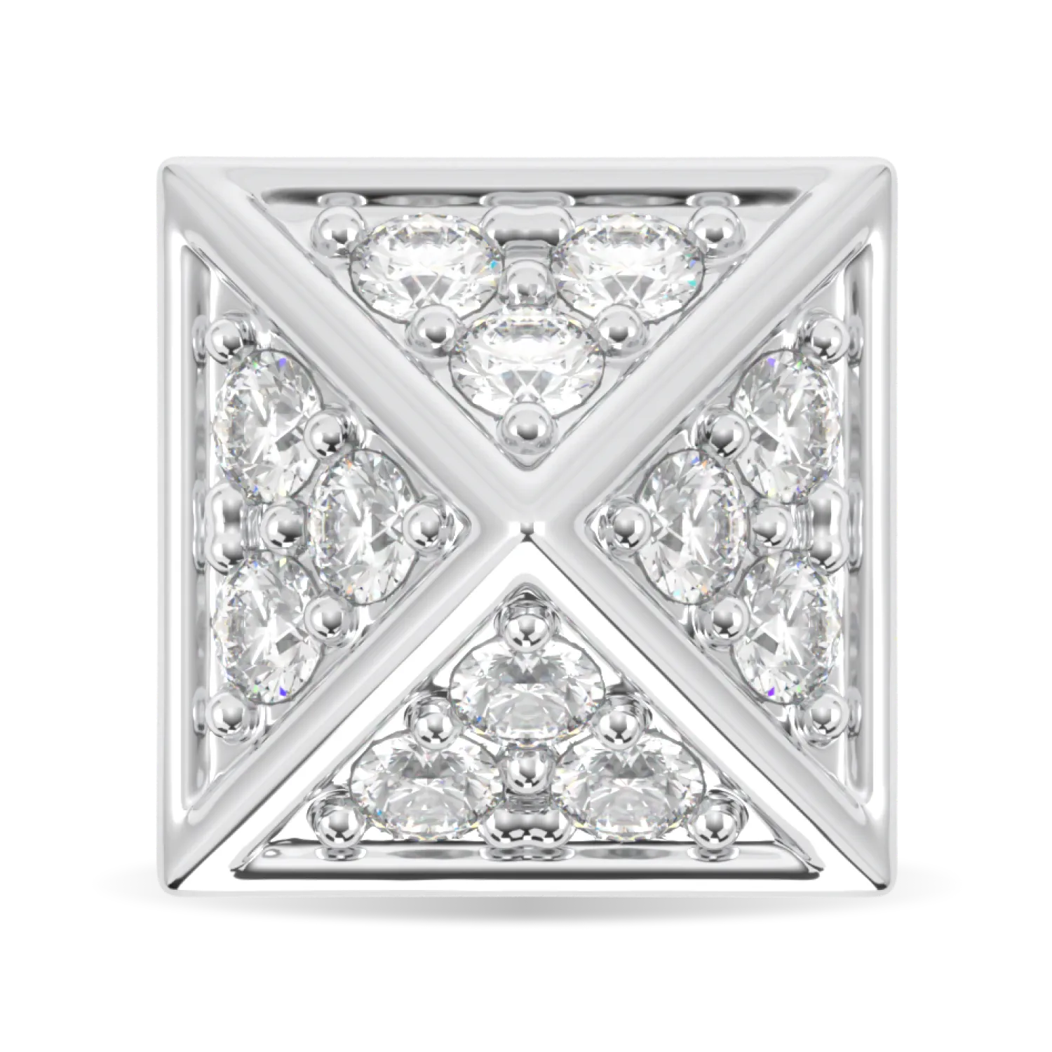 18ct White Gold Diamond stud earrings from Blacklock's Origami collection — straight on view