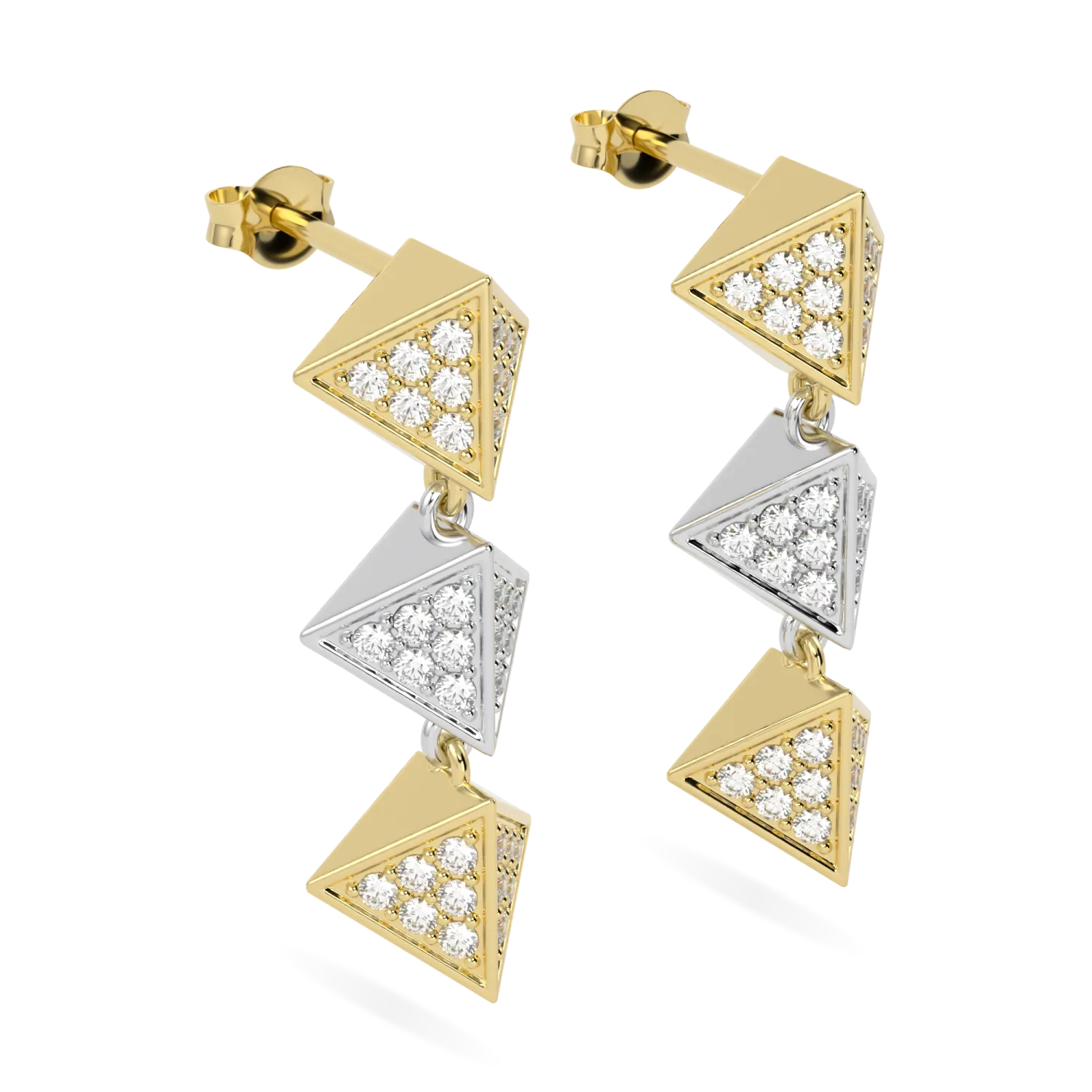 Blacklock Origami drop earrings in 18ct Yellow and White Gold
White Gold with Diamond — side view