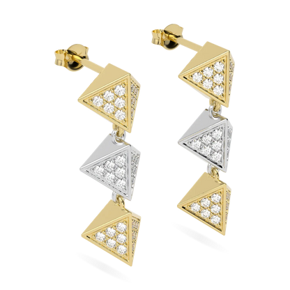 Blacklock Origami drop earrings in 18ct Yellow and White Gold
White Gold with Diamond — side view