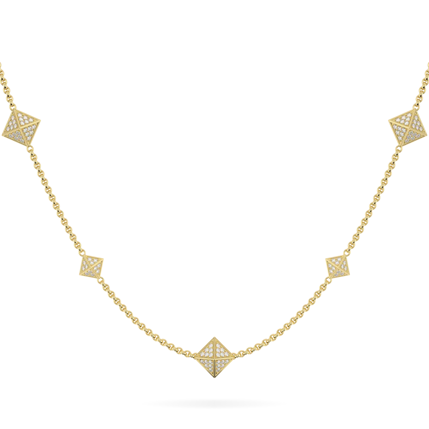 18ct Yellow Gold Diamond necklace from Blacklock's Origami range