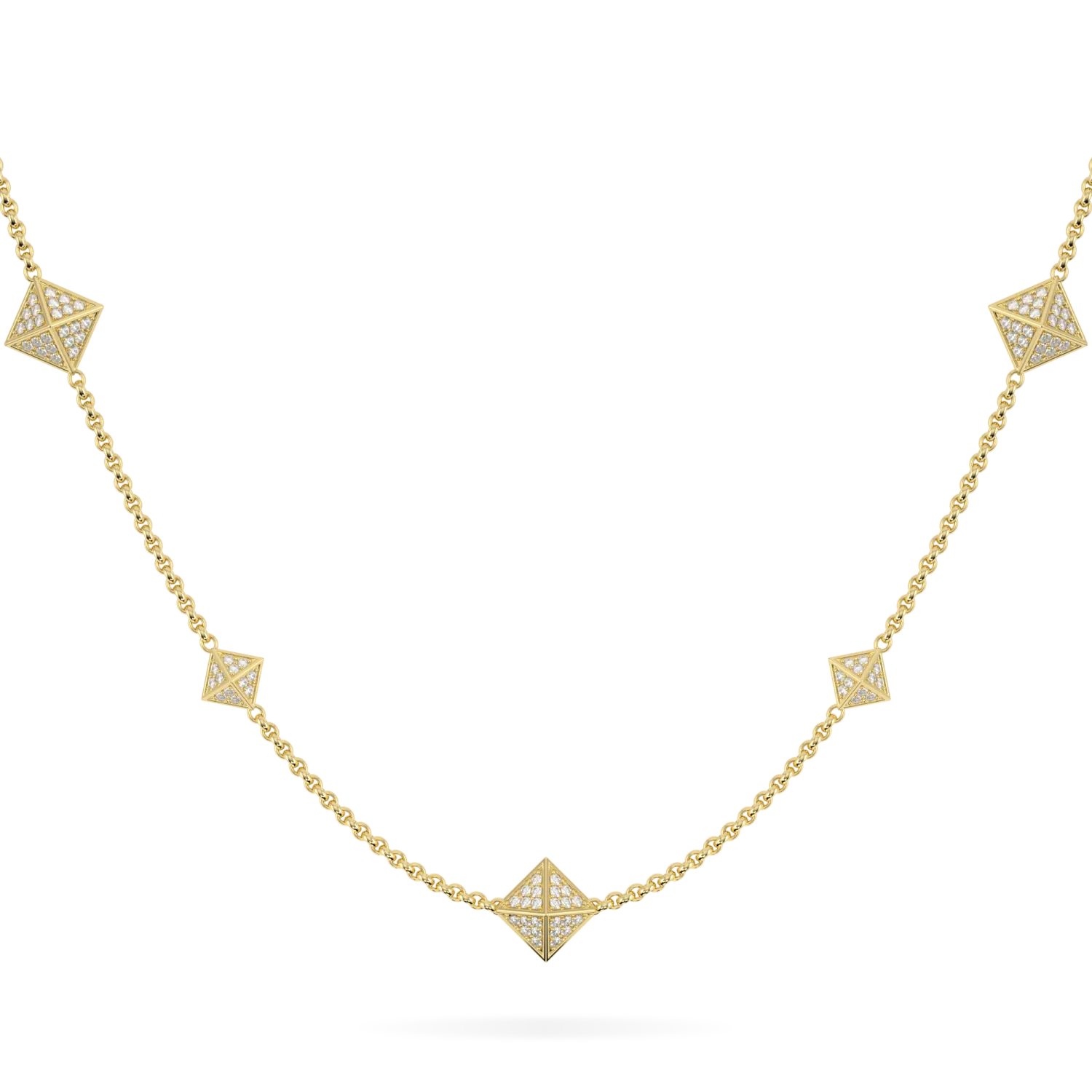 18ct Yellow Gold Diamond necklace from Blacklock's Origami range