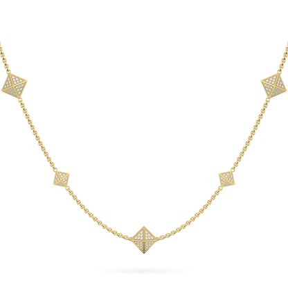 18ct Yellow Gold Diamond necklace from Blacklock's Origami range