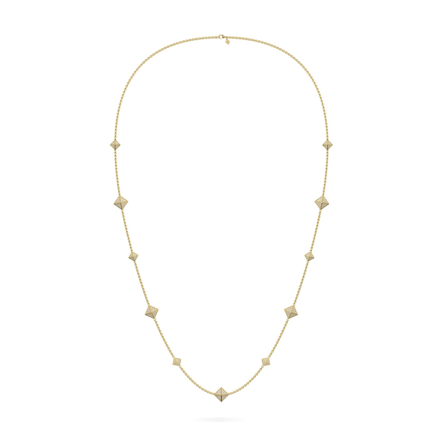 Origami collection necklace featuring Diamond set in 18ct Yellow Gold, Blacklock Jewellery — side view