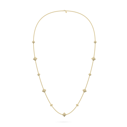 Origami collection necklace featuring Diamond set in 18ct Yellow Gold, Blacklock Jewellery — side view