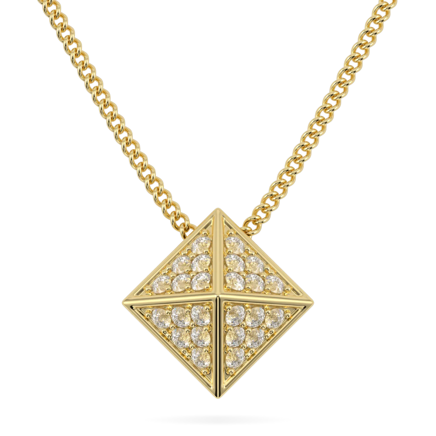 Origami collection pendant featuring Diamond set in 18ct Yellow Gold, Blacklock Jewellery