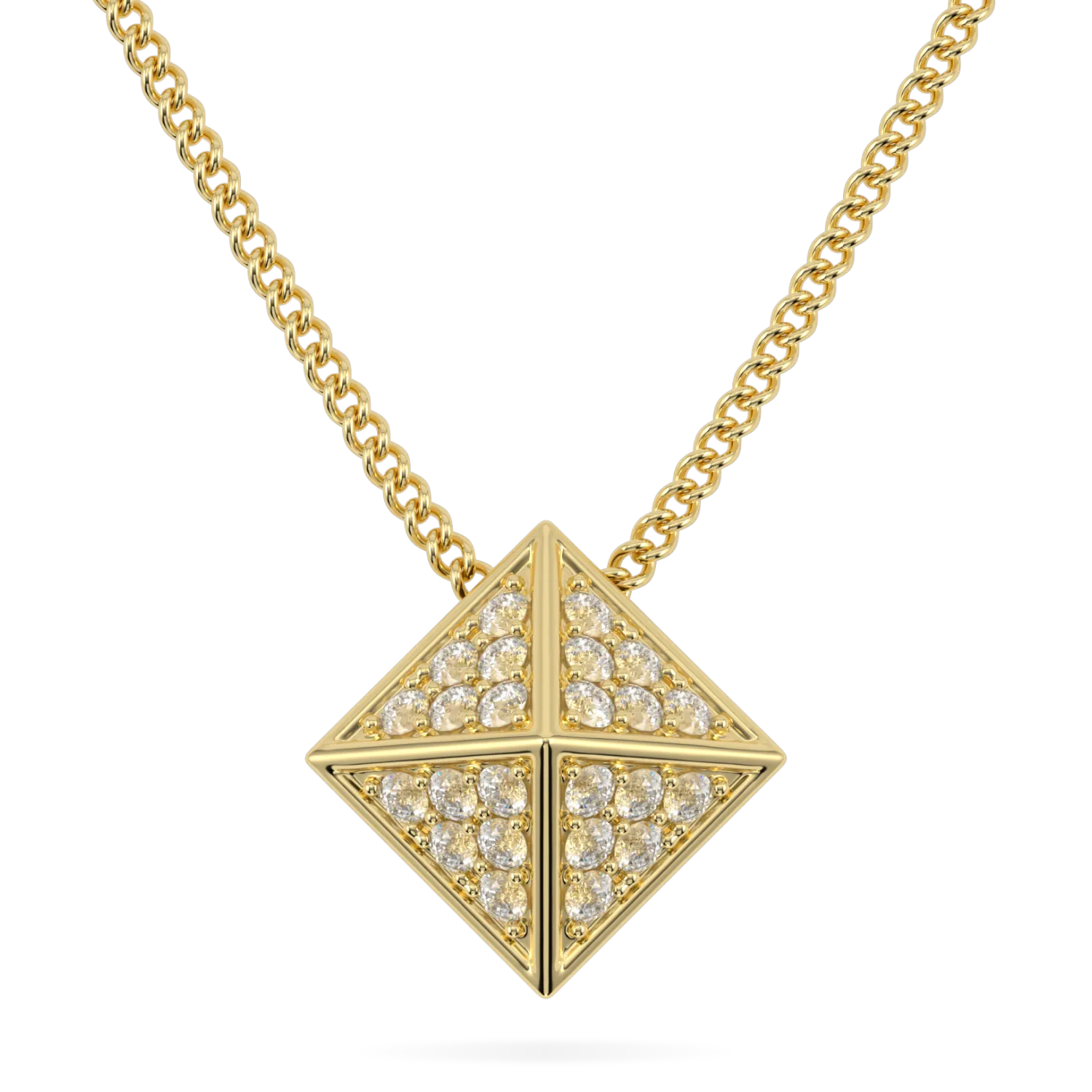Origami collection pendant featuring Diamond set in 18ct Yellow Gold, Blacklock Jewellery