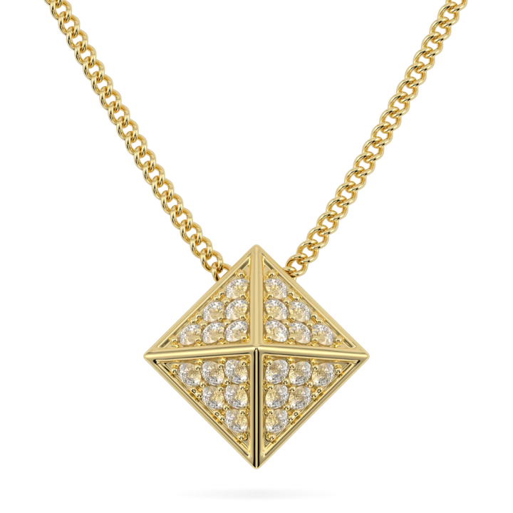 Origami Yellow Gold Diamond Trefoil Pendant