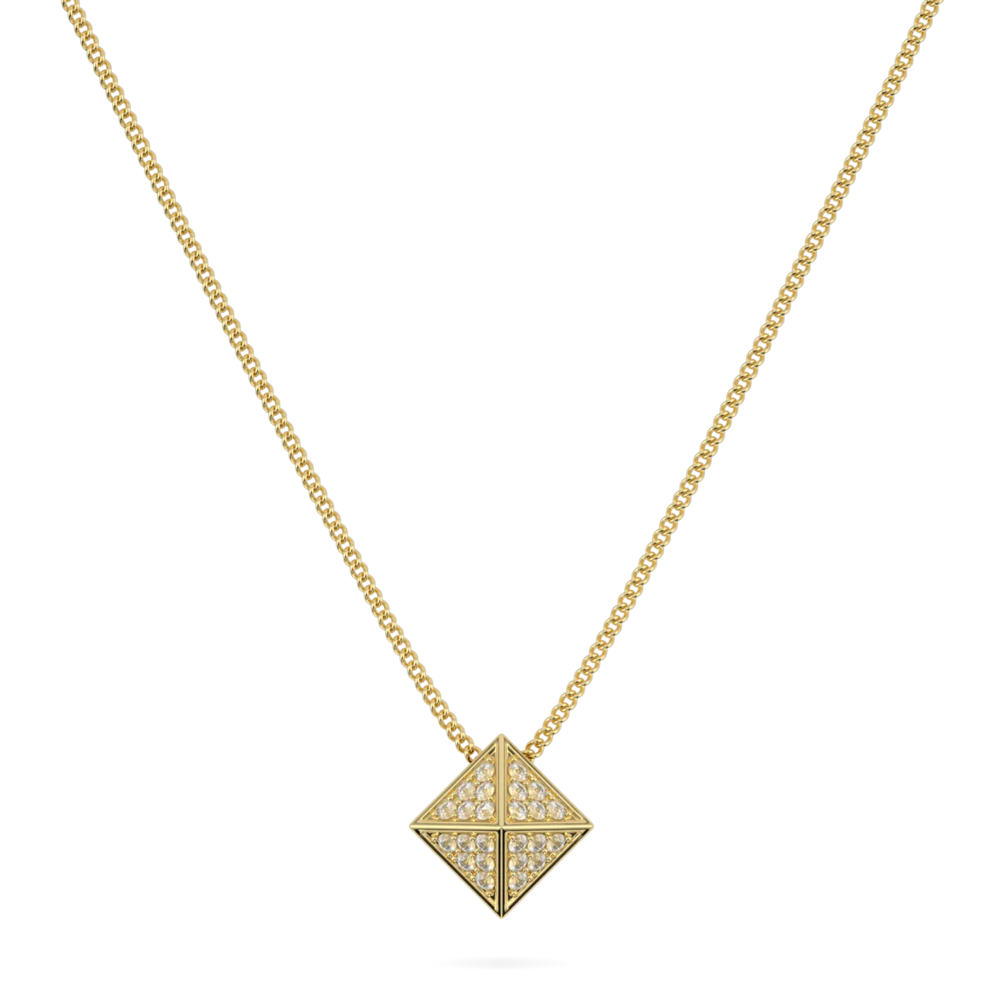 Handcrafted 18ct Yellow Gold pendant with Diamond by Blacklock, Origami collection — front on view