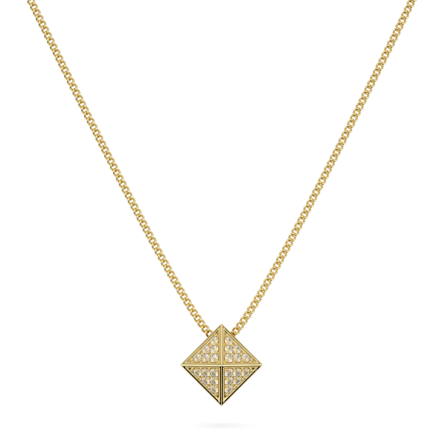 Handcrafted 18ct Yellow Gold pendant with Diamond by Blacklock, Origami collection — front on view