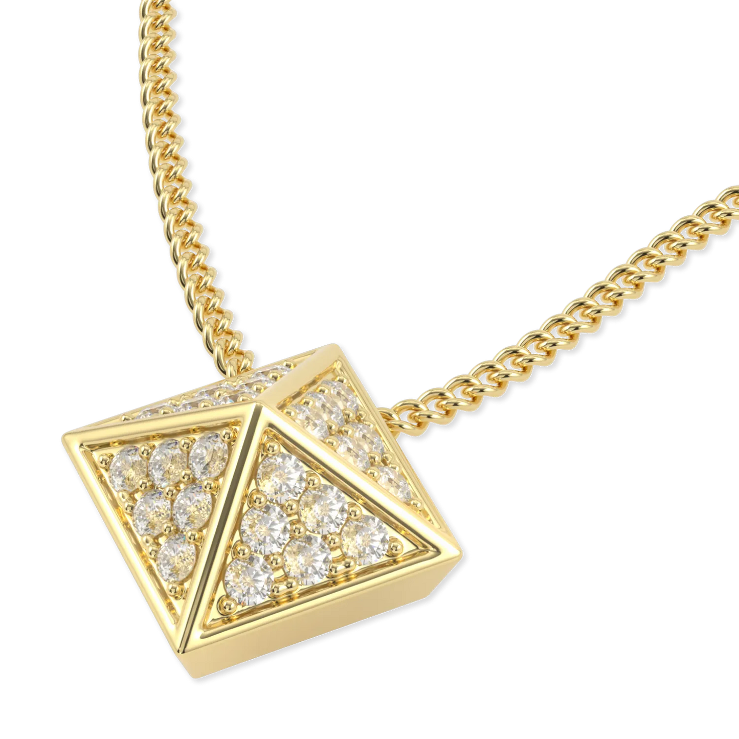 18ct Yellow Gold Diamond Trefoil Pendant by Blacklock Jewellery, Origami collection — detail view