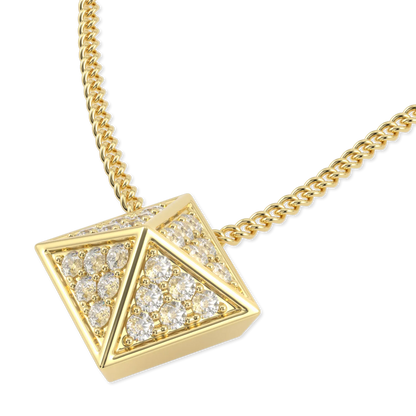 18ct Yellow Gold Diamond Trefoil Pendant by Blacklock Jewellery, Origami collection — detail view