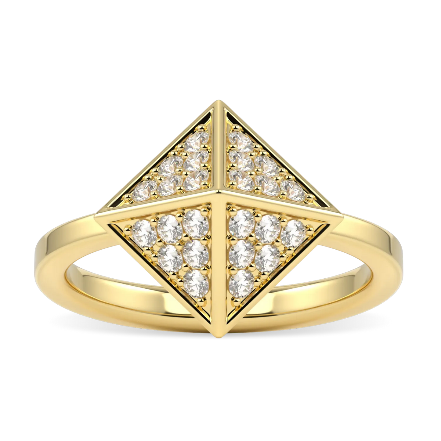18ct Yellow Gold Diamond ring from Blacklock's Origami collection — side view