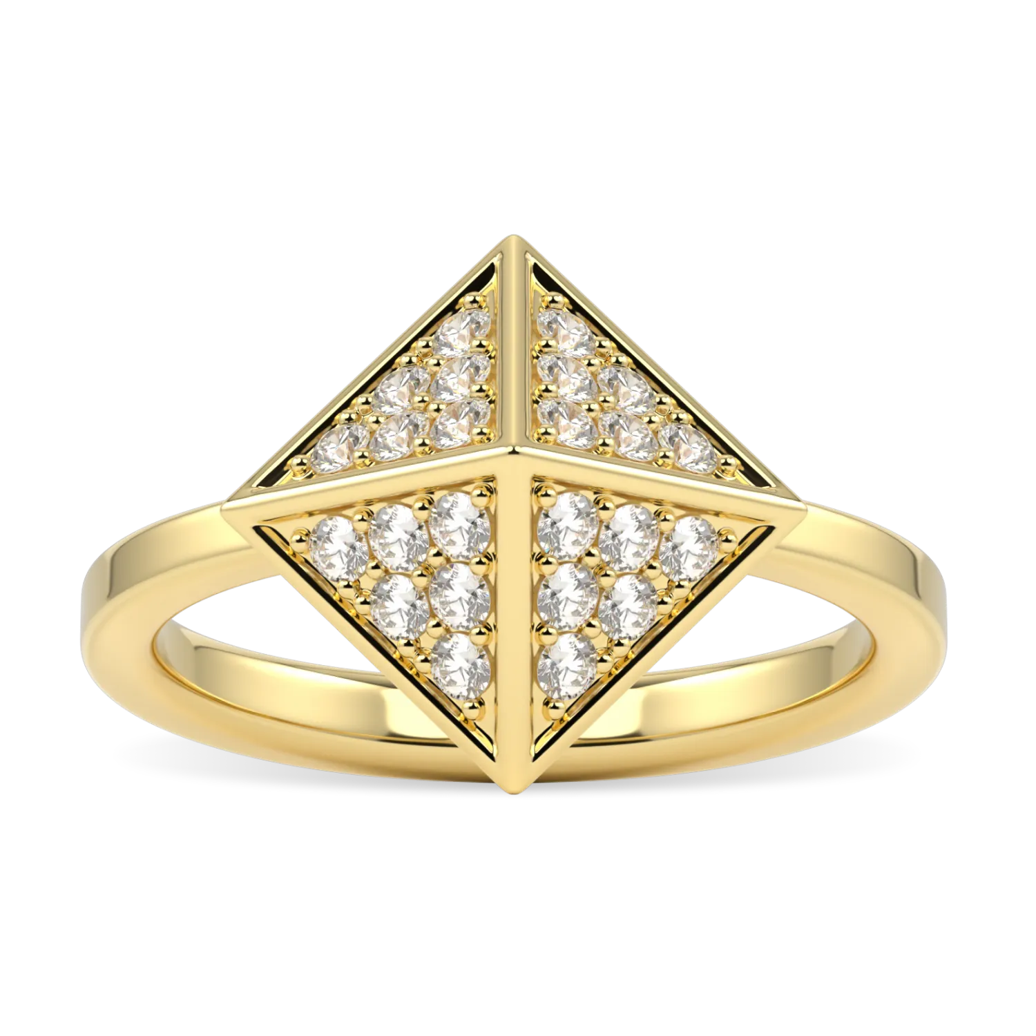 18ct Yellow Gold Diamond ring from Blacklock's Origami collection — side view