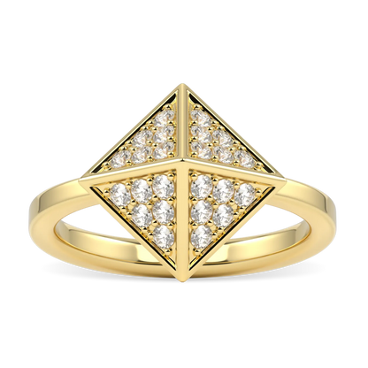18ct Yellow Gold Diamond ring from Blacklock's Origami collection — side view