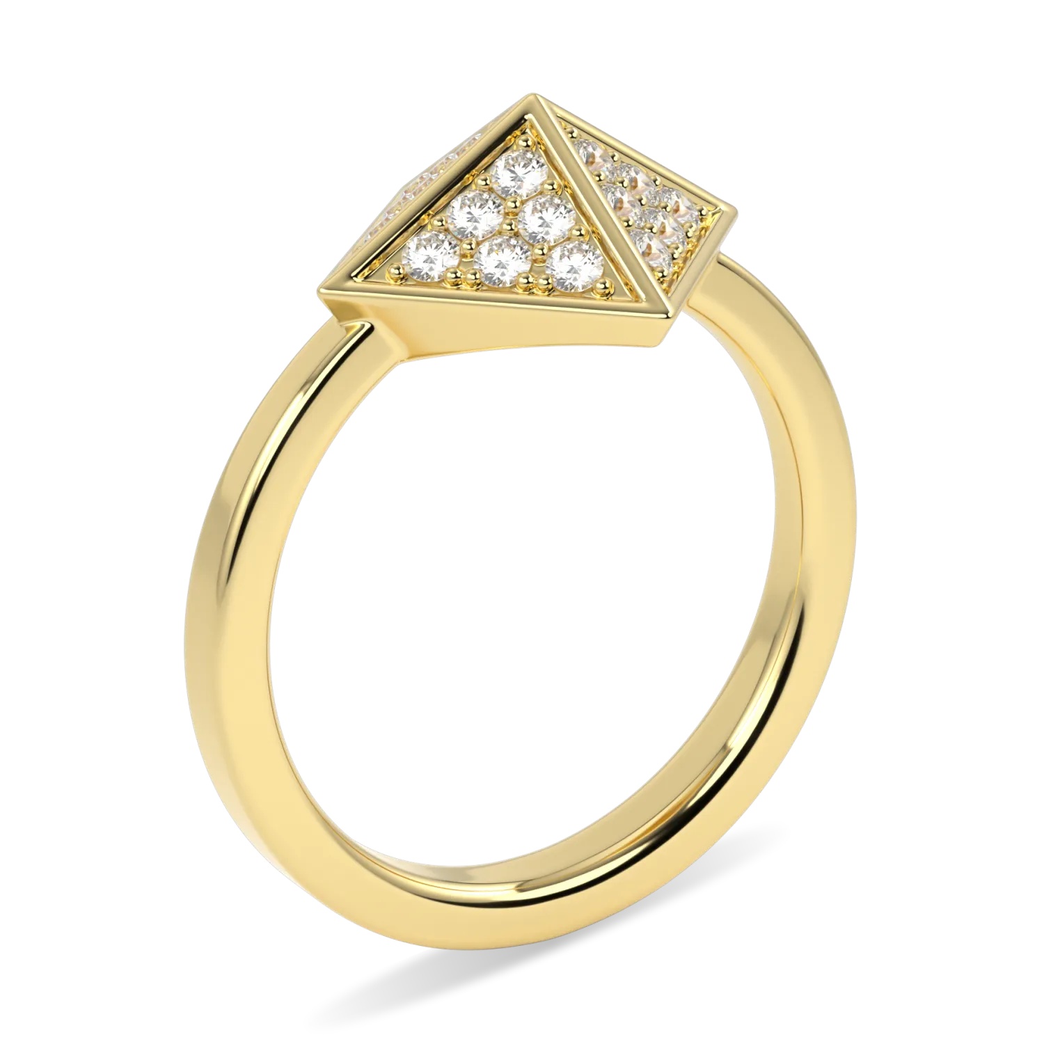 Origami collection ring featuring Diamond set in 18ct Yellow Gold, Blacklock Jewellery — detail view