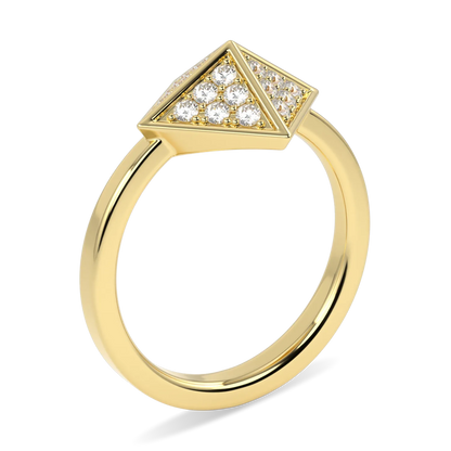 Origami collection ring featuring Diamond set in 18ct Yellow Gold, Blacklock Jewellery — detail view