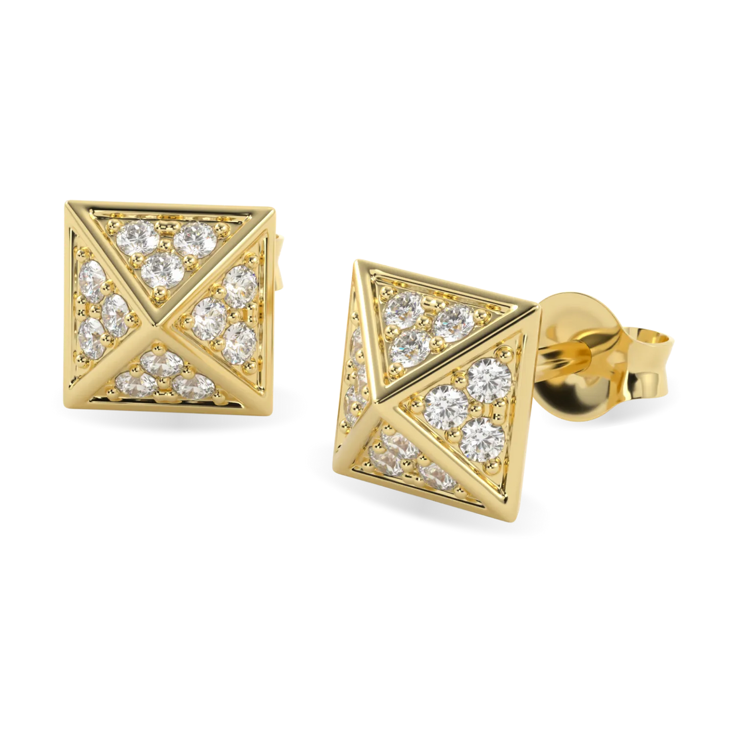 Handcrafted 18ct Yellow Gold diamond stud earrings by Blacklock, Origami collection