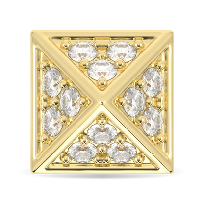 18ct Yellow Gold Diamond Trefoil Stud Earrings by Blacklock Jewellery, Origami collection — straight on view
